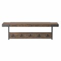 Fondo 42 in. Kyra Oak & Metal Coat Hook with Shelf FO3854489